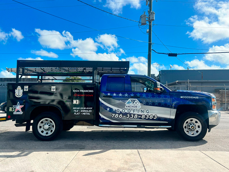 Roofing pickup full wrap