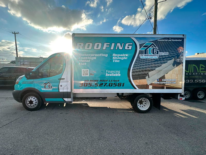 Roofing truck full wrap